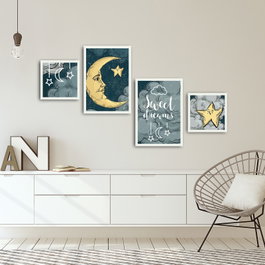 Wallity Cuadro Decorativo 4 Piezas Multicolor